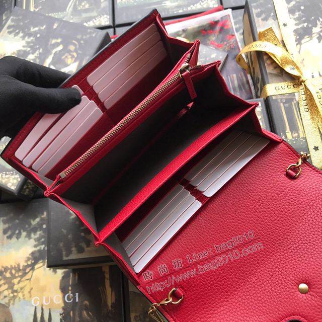 Gucci包 古馳女包 401232 紅全皮 高端品質 Gucci鏈條斜挎小包  gudj1275